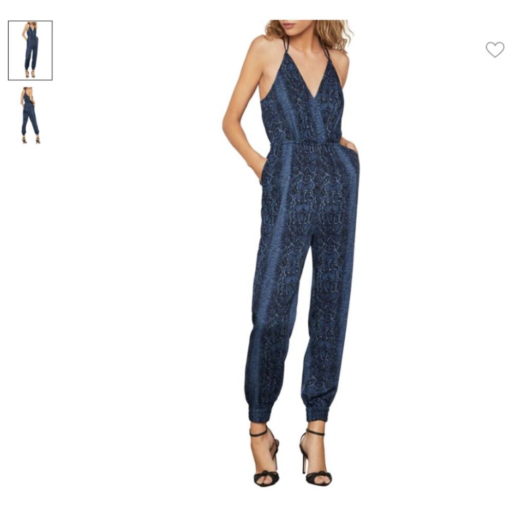 BCBG MaxAzria Snake-Print Jumpsuit Size M - New - No tags - Blue pacific